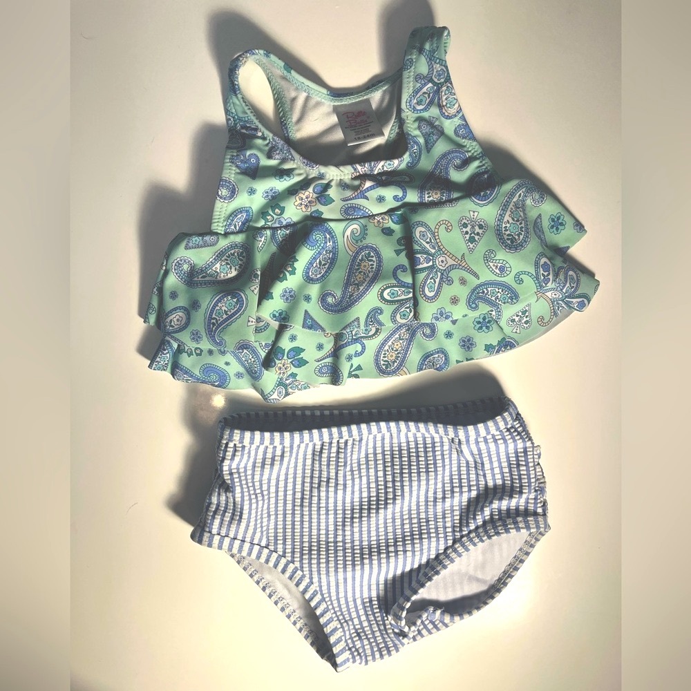 Ruffle Butts Blue and Green bikini